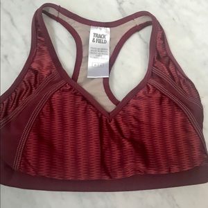 Red sports bra